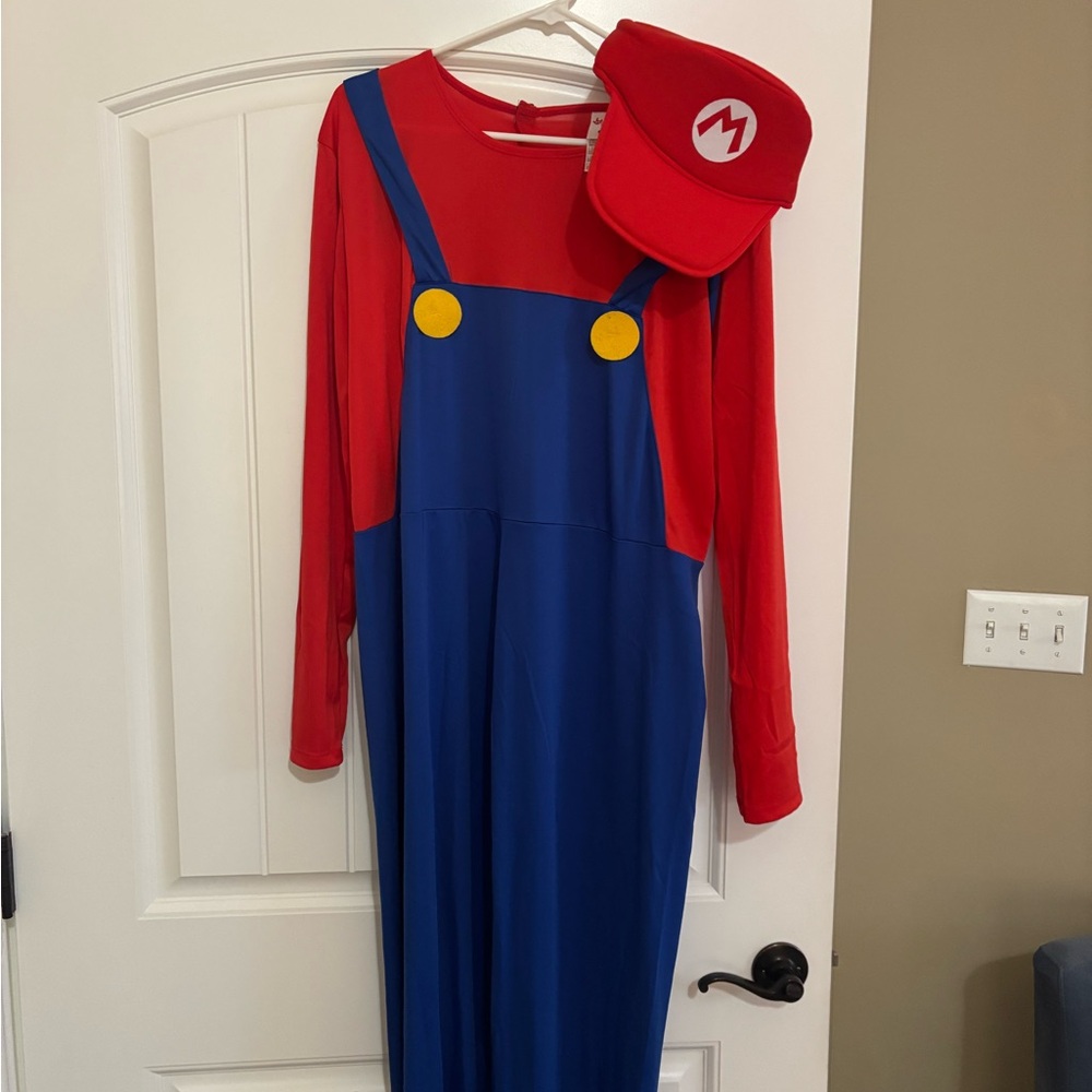 Adult Red and Blue Plumber Costume (Mario)